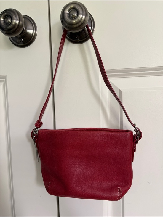 Coach Handbags - Coach Red Leather mini shoulder Bag - vintage